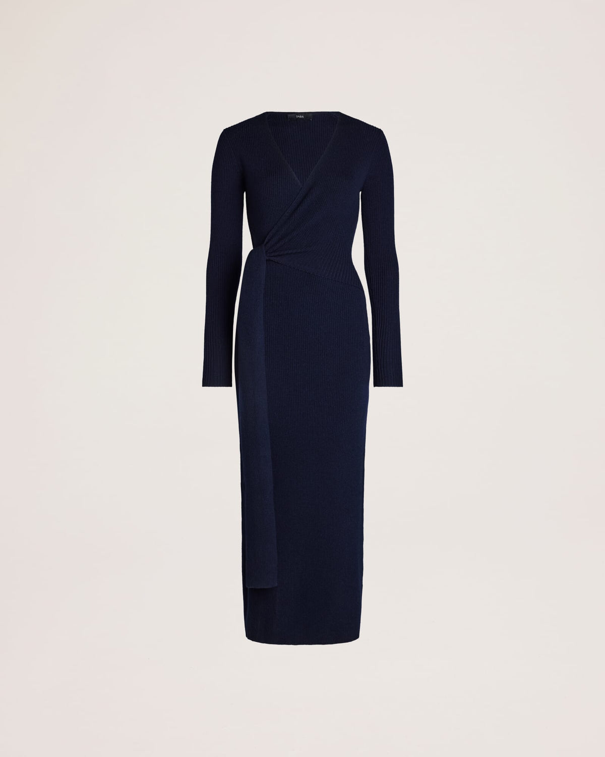 Elle Wool Blend Wrap Knit Dress