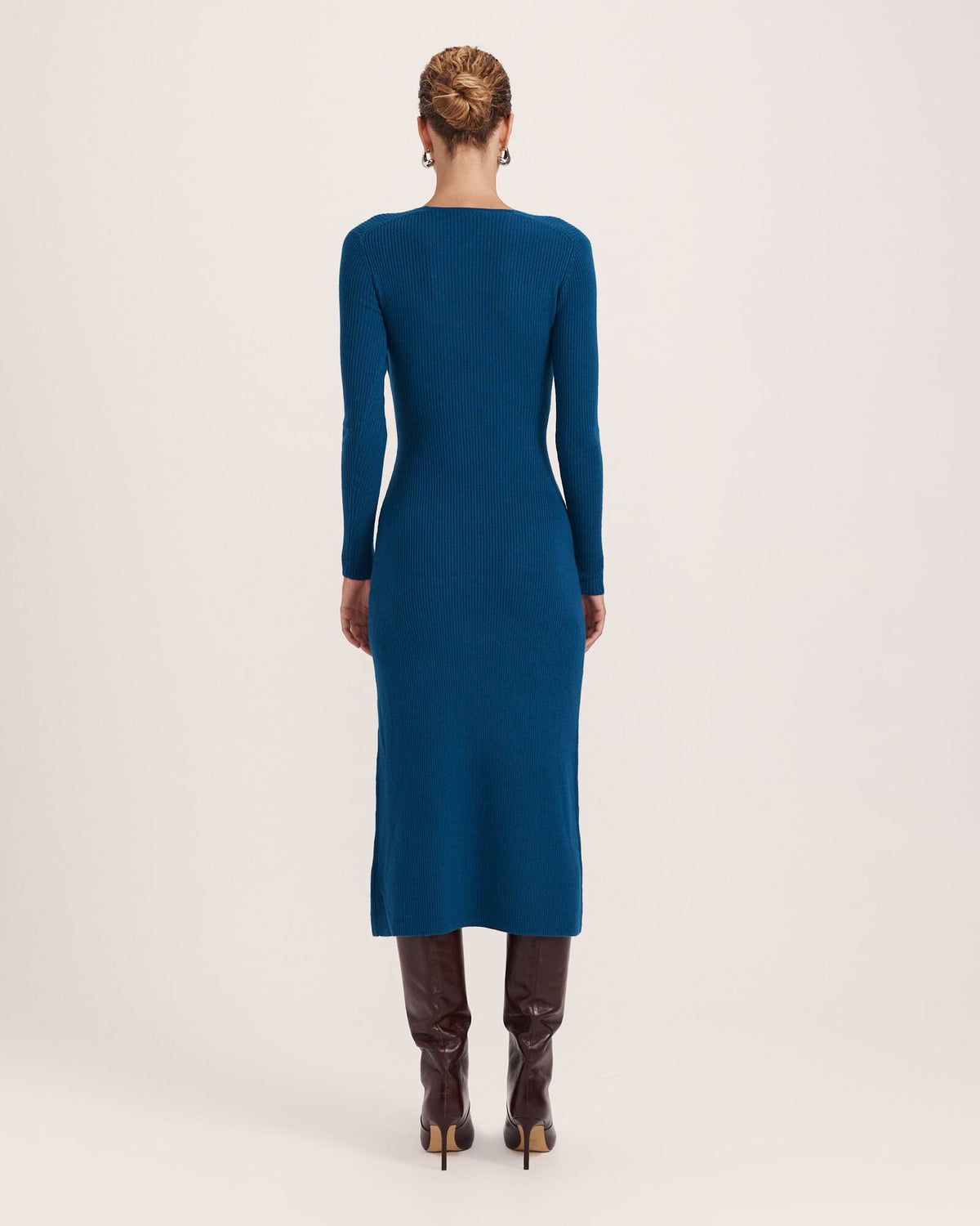 Elle Wool Blend Wrap Knit Dress