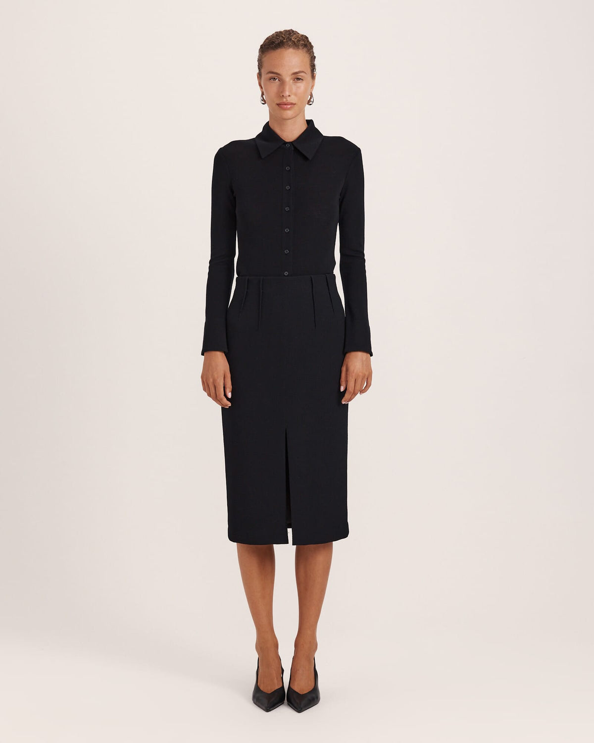 Raya Wool Crepe Pencil Skirt