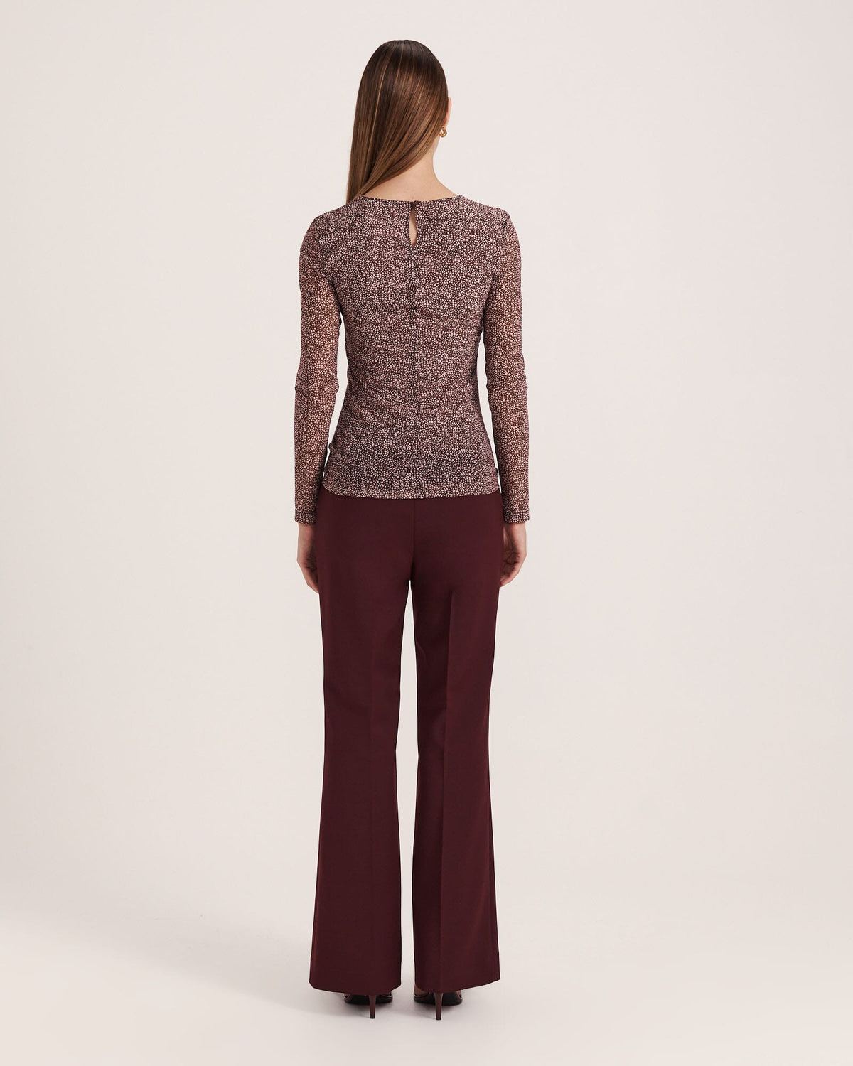 Ohio High Neck Long Sleeve Mesh Top