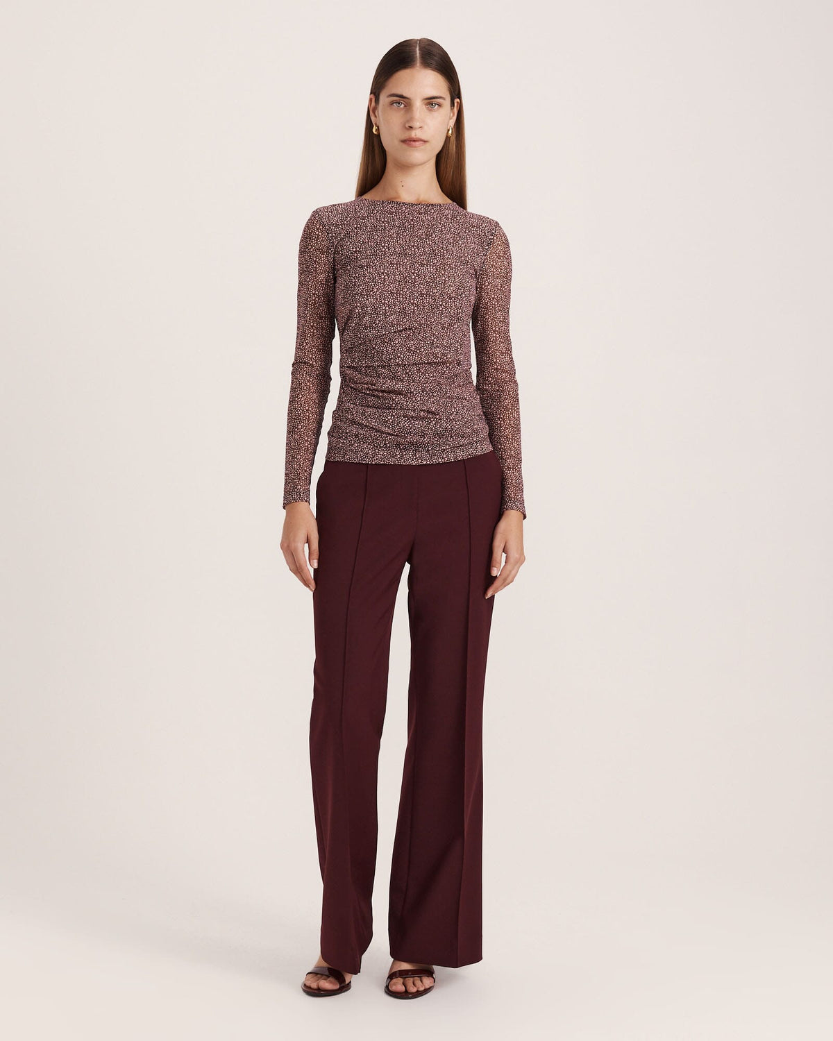 Ohio High Neck Long Sleeve Mesh Top