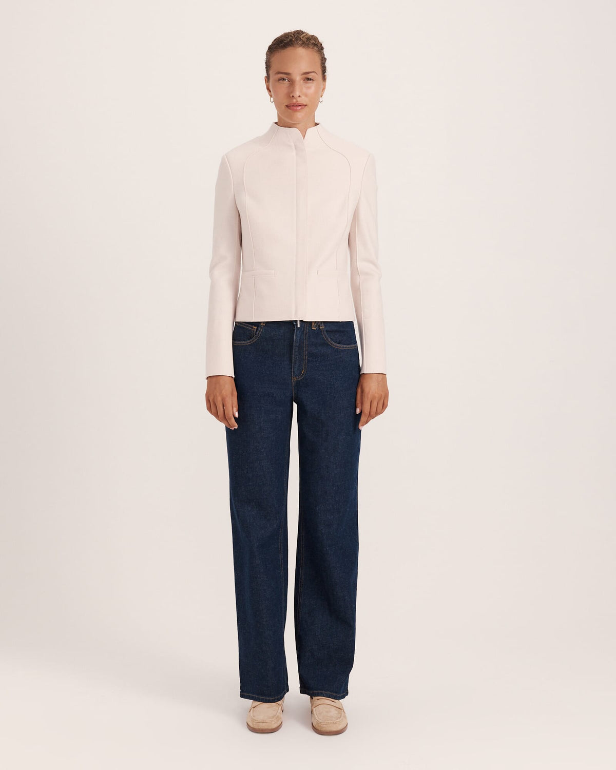 Karla Wool Fitted Biker Jacket