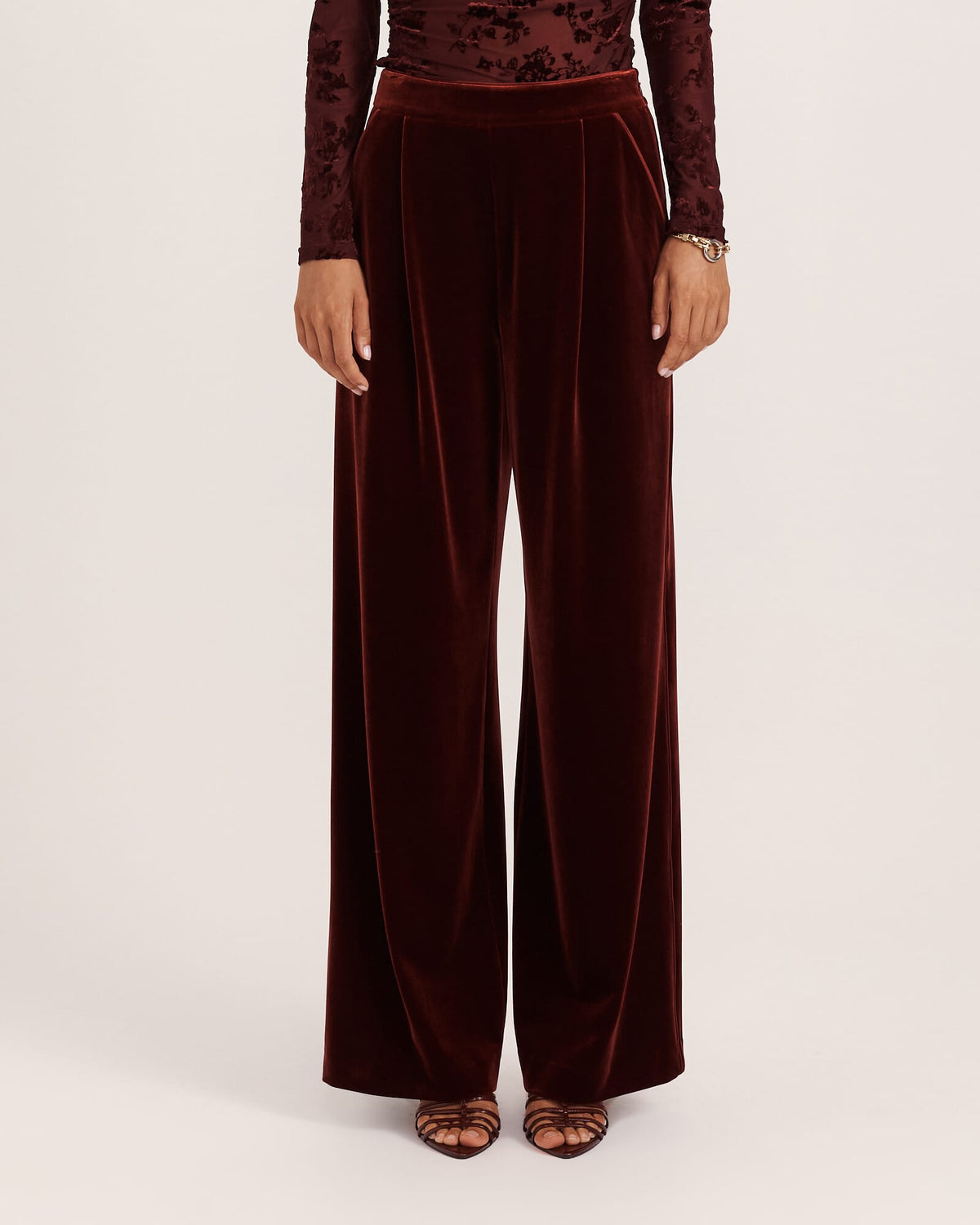 Lea Velvet Pleat Front Pant